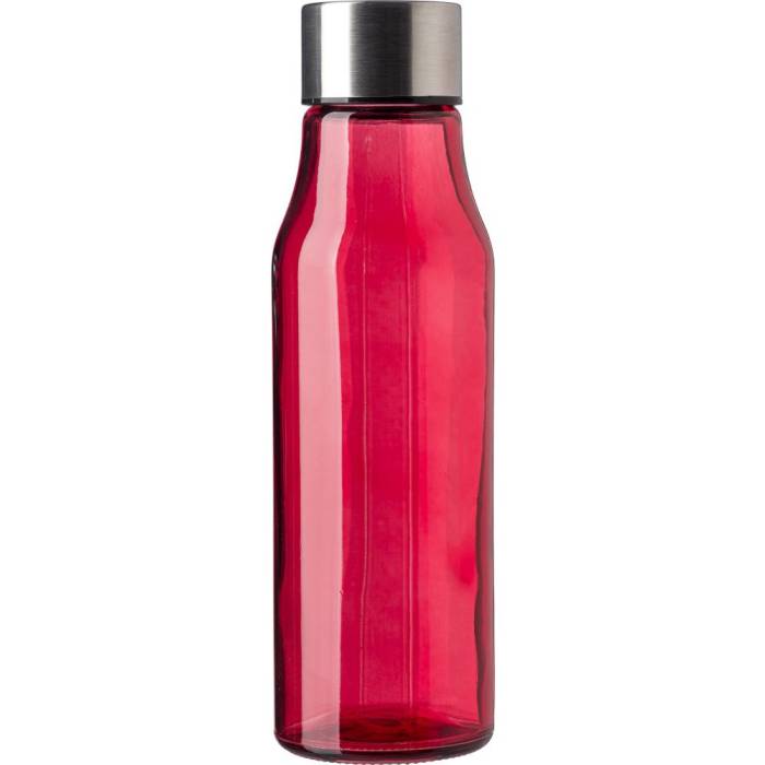 Üveg vizespalack, 500 ml, piros