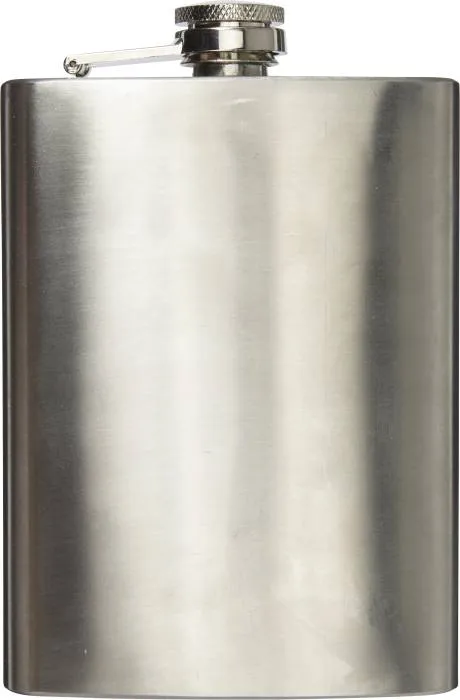 Rozsdamentes acél laposüveg, 210 ml, ezüst