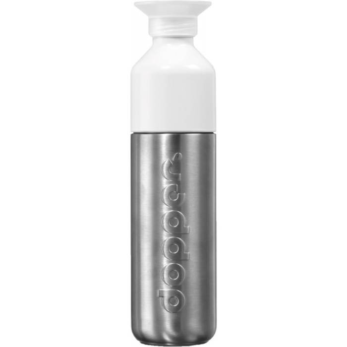 Dopper acél palack, 490 ml, ezüst/fehér