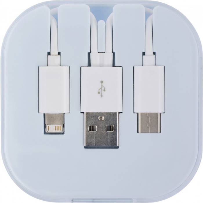 USB töltőkábel szett, fehér - fehér<br><small>GO-8290-02</small>