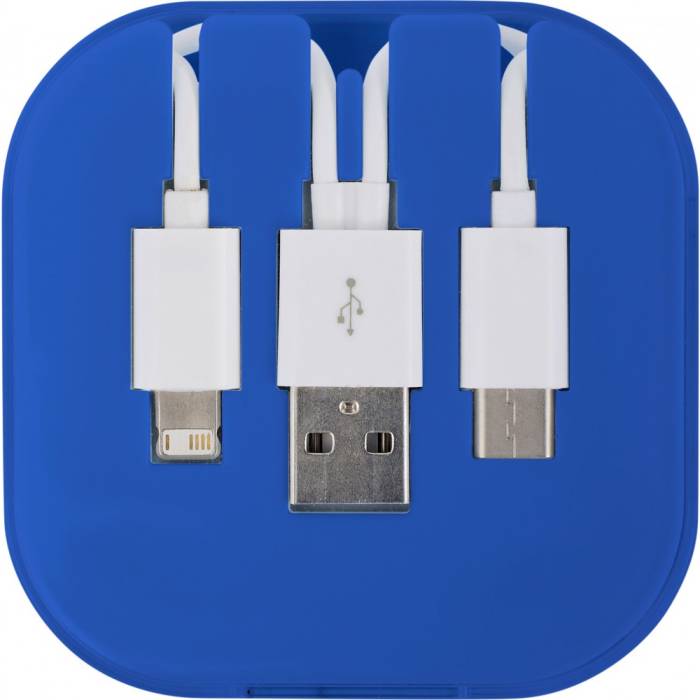 USB töltőkábel szett, kobaltkék - kobaltkék<br><small>GO-8290-23</small>