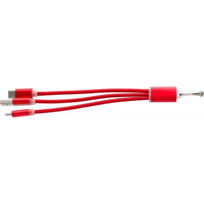 3in1 töltőkábel, piros - piros<br><small>GO-9215-08</small>