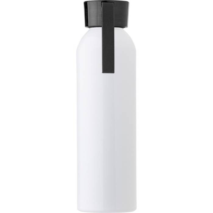 Alumínium palack, 650 ml, fehér/fekete - fehér/fekete<br><small>GO-9303-01</small>