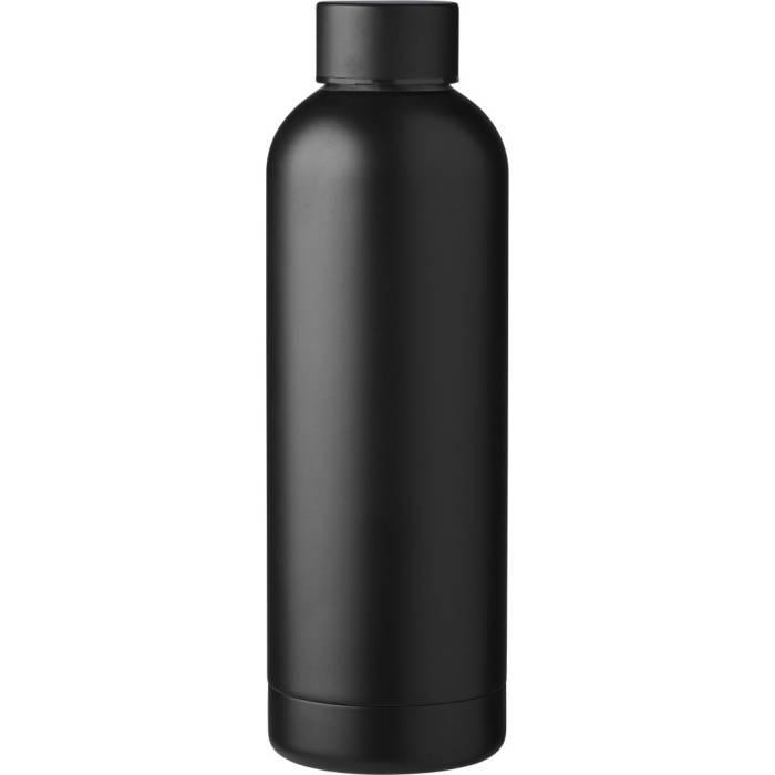 Újraacél duplafalú palack, 500 ml, fekete
