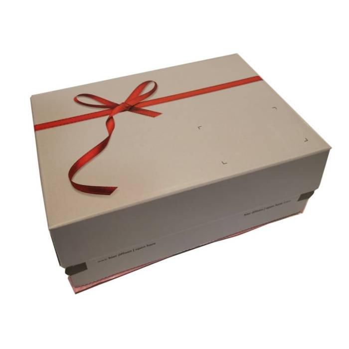 Ajándékdoboz masnis nyomott, kicsi, 24x16x9 cm