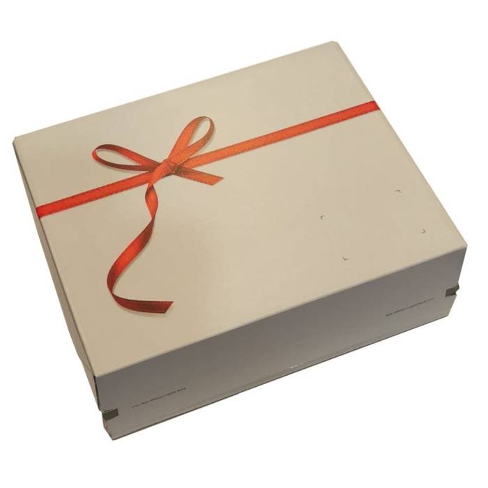 Ajándékdoboz masnis nyomott, nagy, 36x29x12 cm