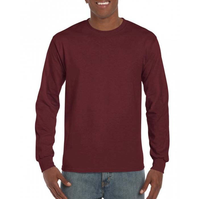 Gildan Ultra férfi hosszúujjú póló, Maroon, 4XL