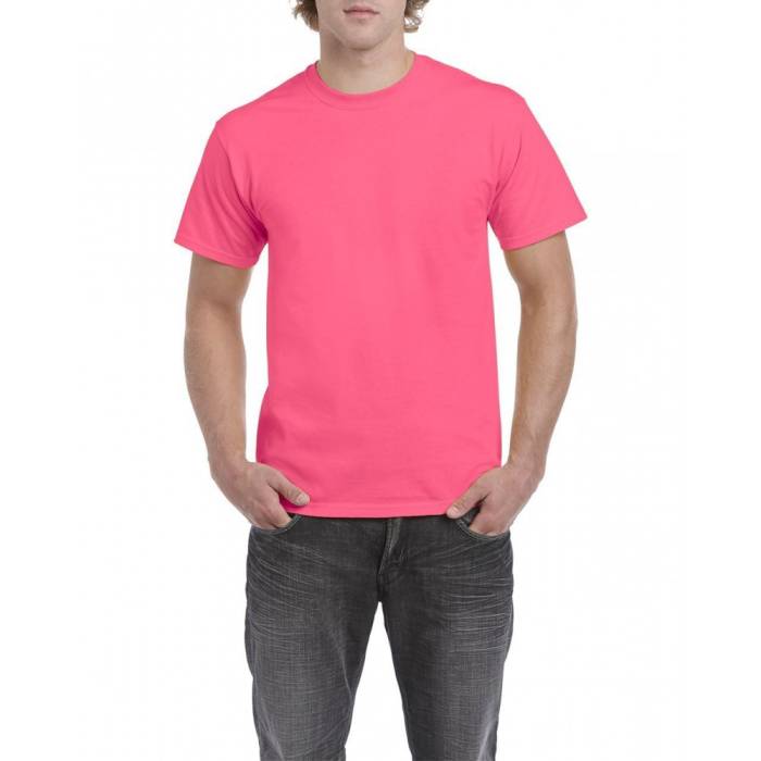 Gildan Heavy férfi póló, Safety Pink, 2XL