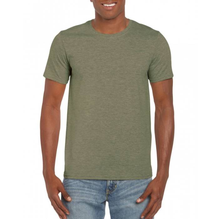 Gildan SoftStyle férfi póló, Heather Military Green, M
