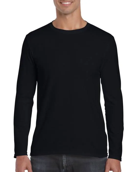 Gildan SoftStyle férfi hosszúujjú póló, Black, M
