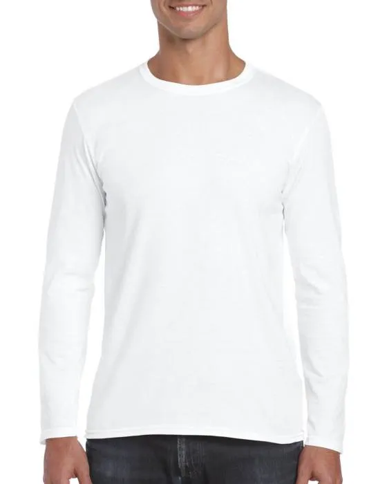 Gildan SoftStyle férfi hosszúujjú póló, White, M