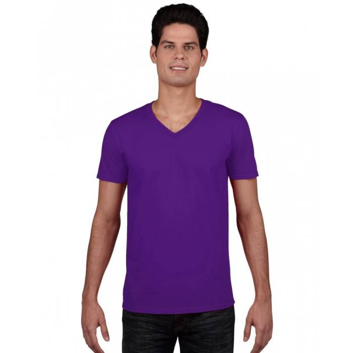 Gildan SoftStyle férfi V-nyakú póló, Purple, S