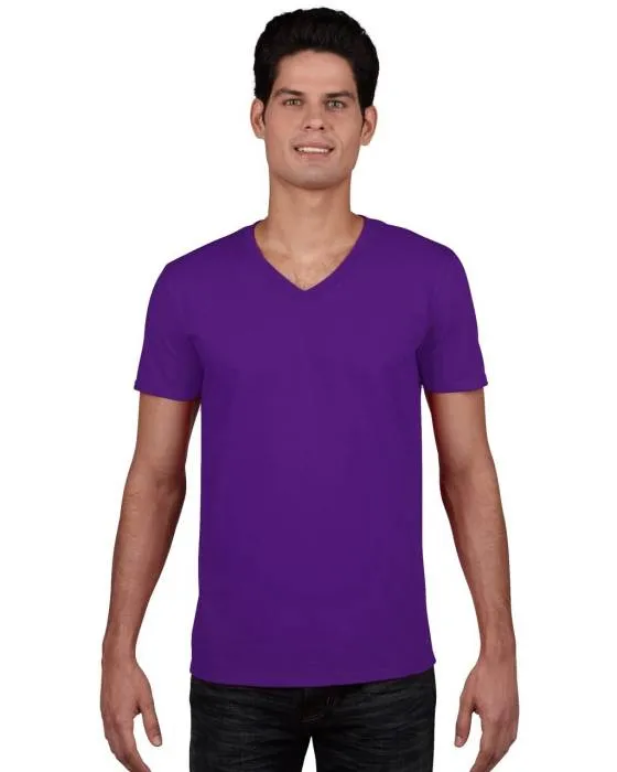 Gildan SoftStyle férfi V-nyakú póló, Purple, 2XL - Purple<br><small>GO-GI64V00PU-5</small>