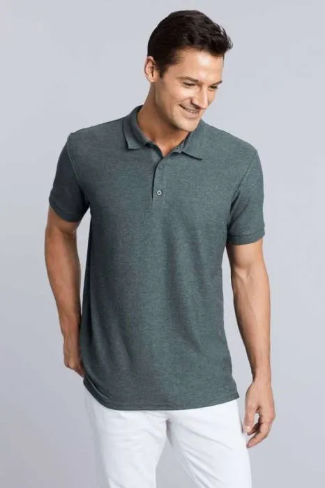 Gildan Premium férfi duplapiké póló, Chambray, XL - Chambray<br><small>GO-GI85800CHM-4</small>