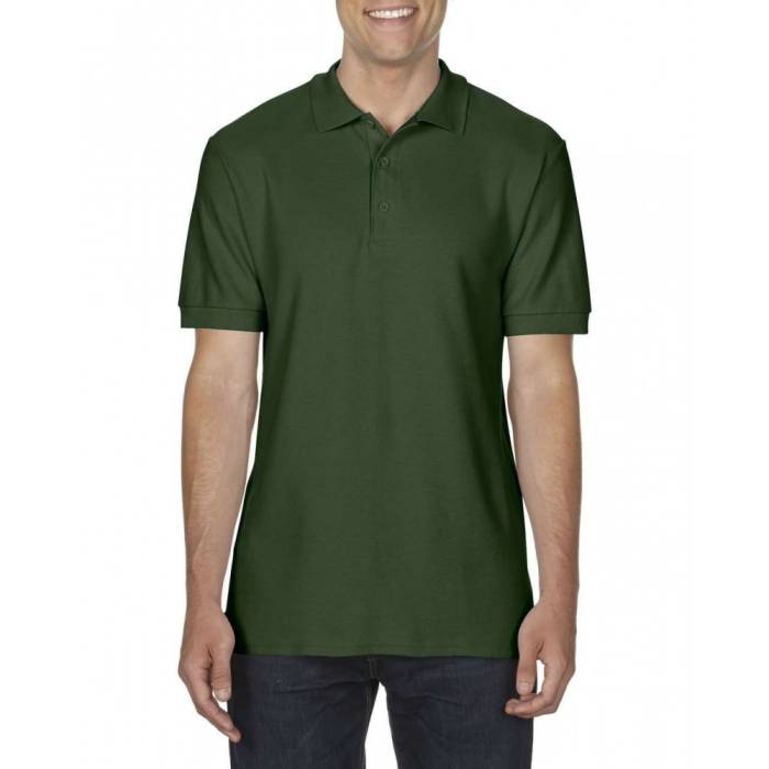 Gildan Premium férfi duplapiké póló, Forest Green, L