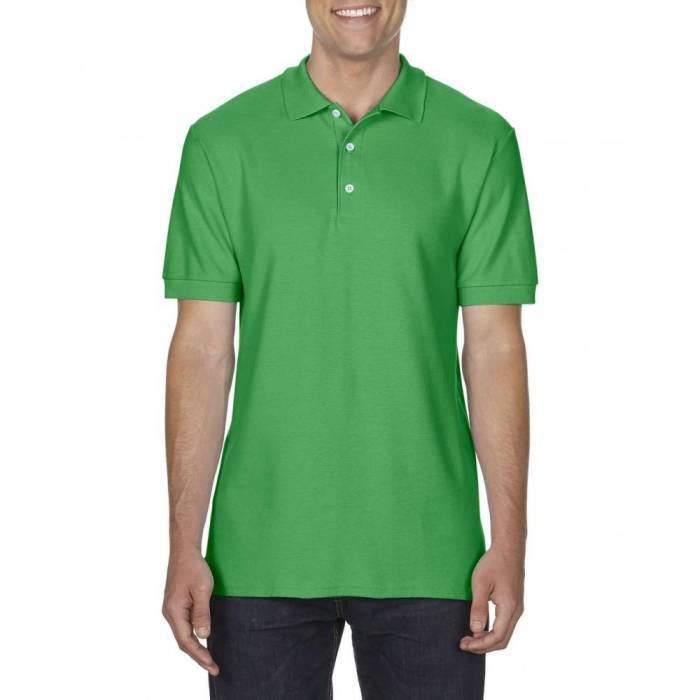 Gildan Premium férfi duplapiké póló, Irish Green, S
