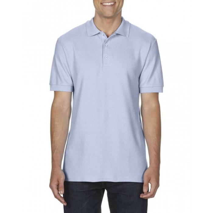 Gildan Premium férfi duplapiké póló, Light Blue, S - Light Blue<br><small>GO-GI85800LB-1</small>