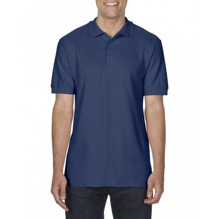 Gildan Premium férfi duplapiké póló, Navy, S