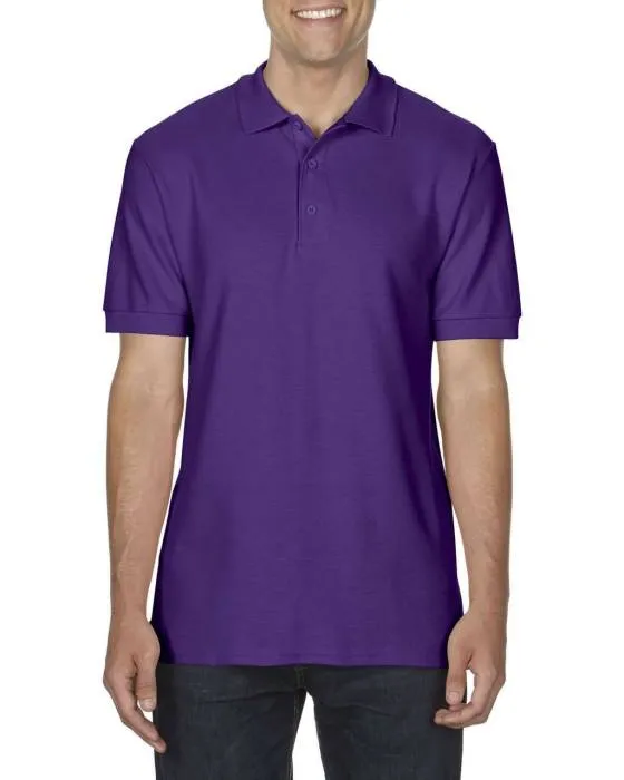 Gildan Premium férfi duplapiké póló, Purple, M - Purple<br><small>GO-GI85800PU-2</small>