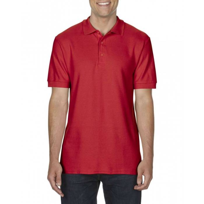 Gildan Premium férfi duplapiké póló, Red, S