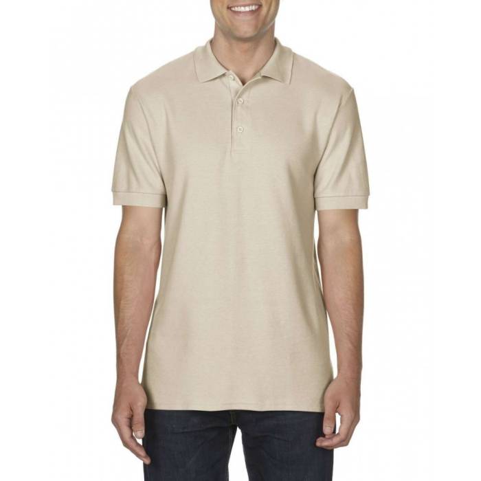 Gildan Premium férfi duplapiké póló, Sand, 2XL