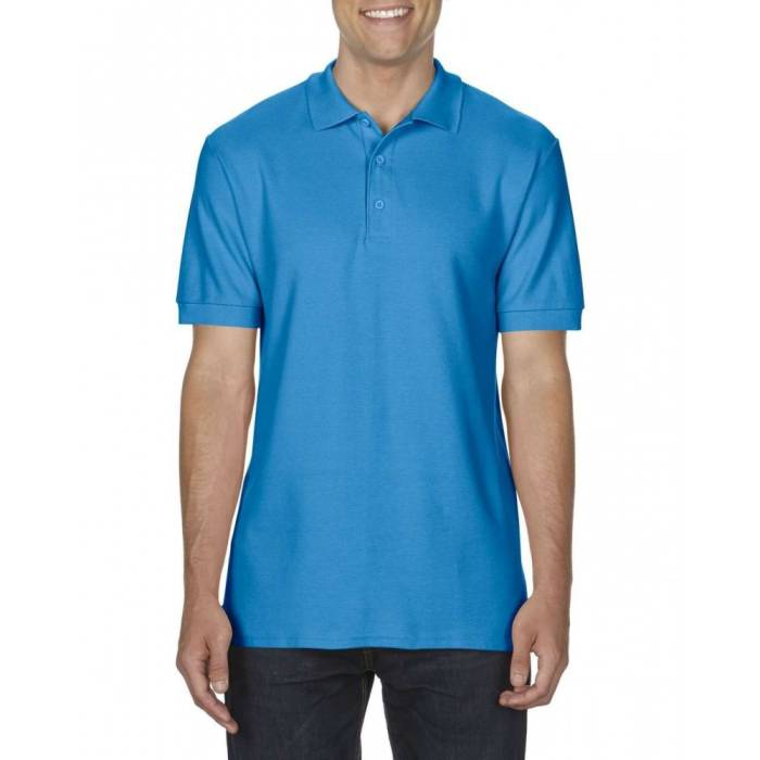 Gildan Premium férfi duplapiké póló, Sapphire, L