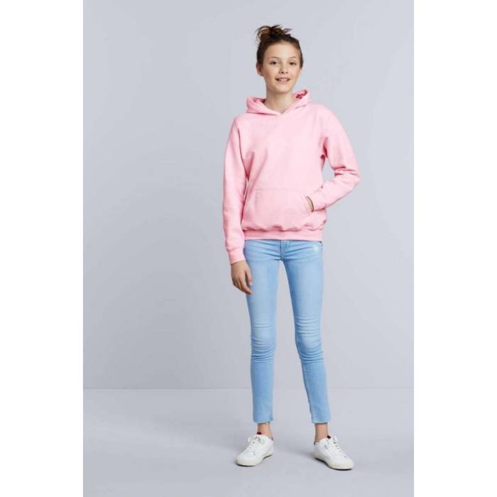 Gildan Heavy kapucnis gyerekpulóver, Graphite Heather, M