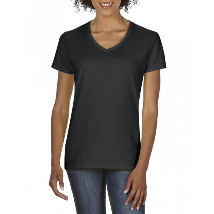 Gildan Premium női V-nyakú póló, Black, 2XL - Black<br><small>GO-GIL4100VBL-5</small>