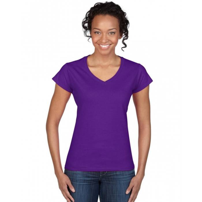 Gildan SoftStyle női V-nyakú póló, Purple, L