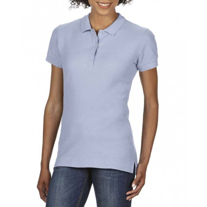Gildan Premium női duplapiké póló, Light Blue, XL