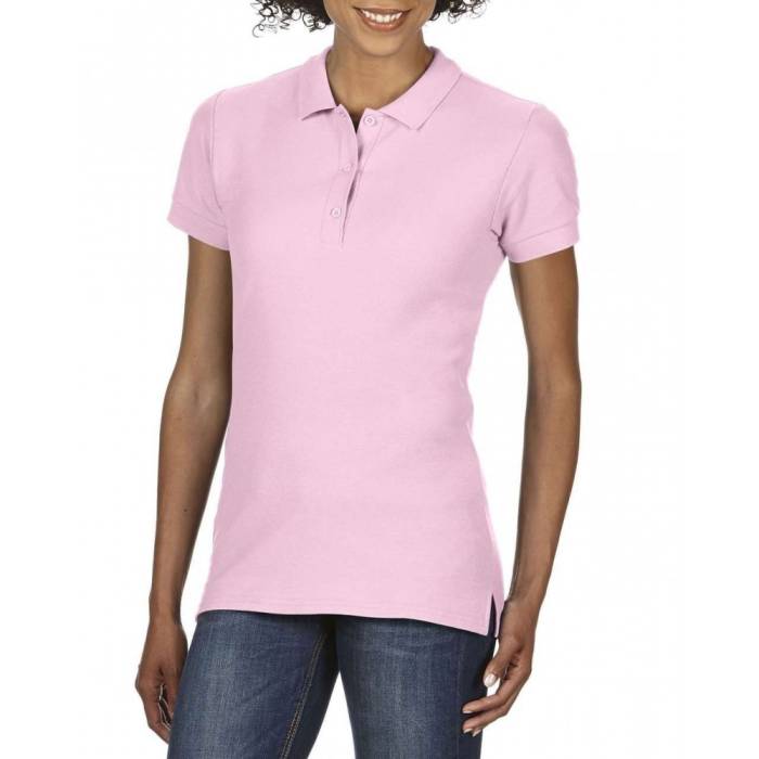 Gildan Premium női duplapiké póló, Light Pink, S