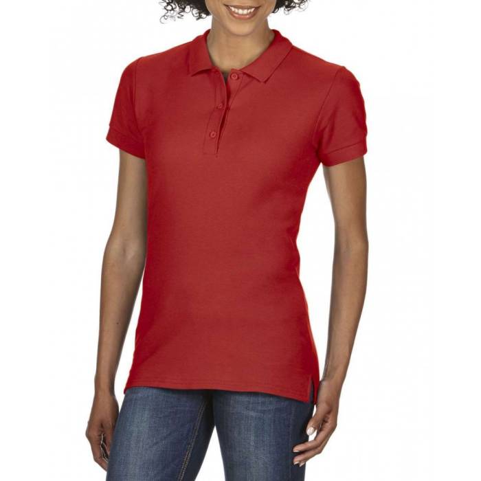 Gildan Premium női duplapiké póló, Red, S