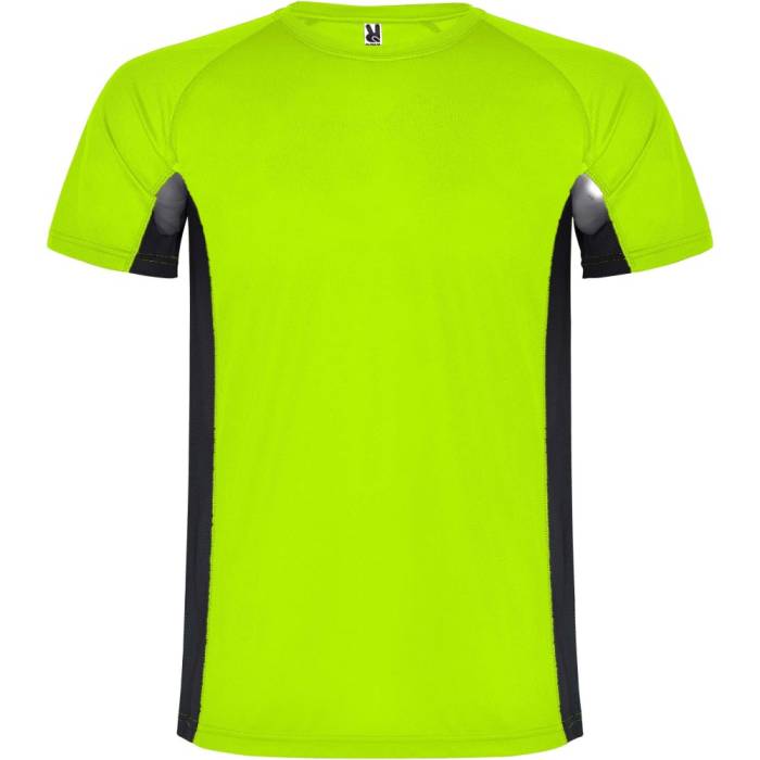 Shanghai rövid ujjú gyerek sportpóló, fluor green, solid b...