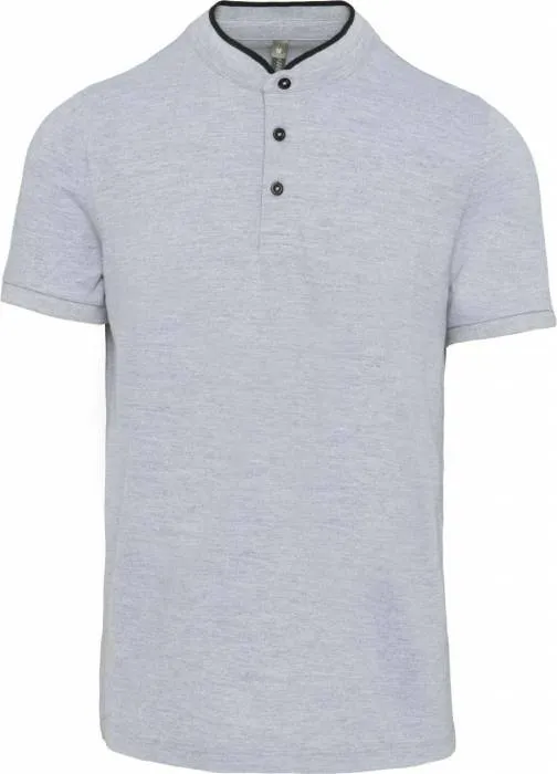 Kariban Mandarin férfi piképóló, Oxford Grey/Black, M