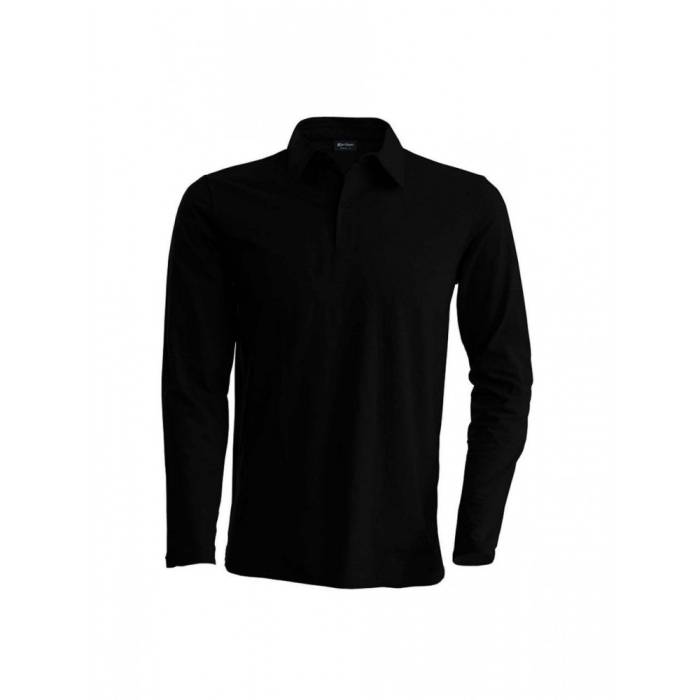 Kariban férfi hosszúujjú piké póló, Black, S - Black<br><small>GO-KA243BL-1</small>