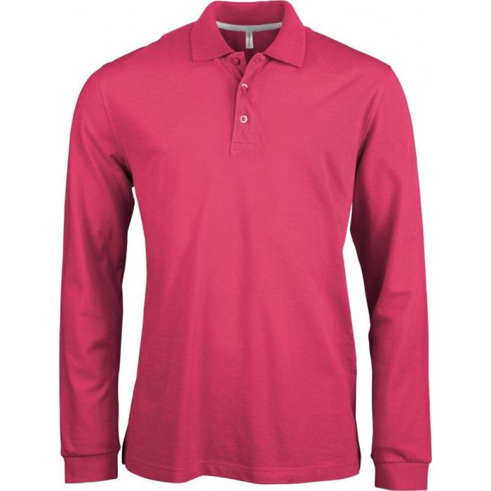 Kariban férfi hosszúujjú piké póló, Fuchsia, L - Fuchsia<br><small>GO-KA243FU-3</small>