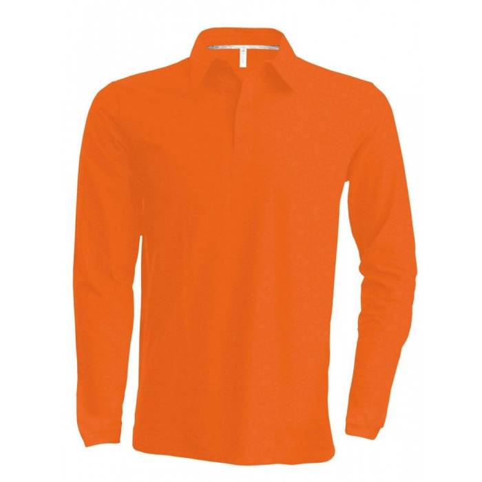 Kariban férfi hosszúujjú piké póló, Orange, S