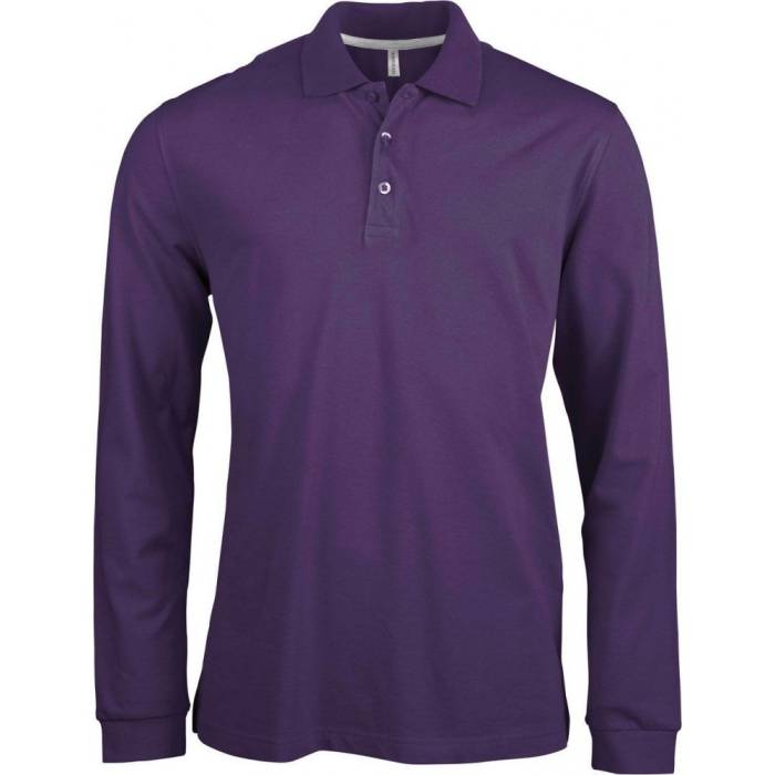 Kariban férfi hosszúujjú piké póló, Purple, S - Purple<br><small>GO-KA243PU-1</small>