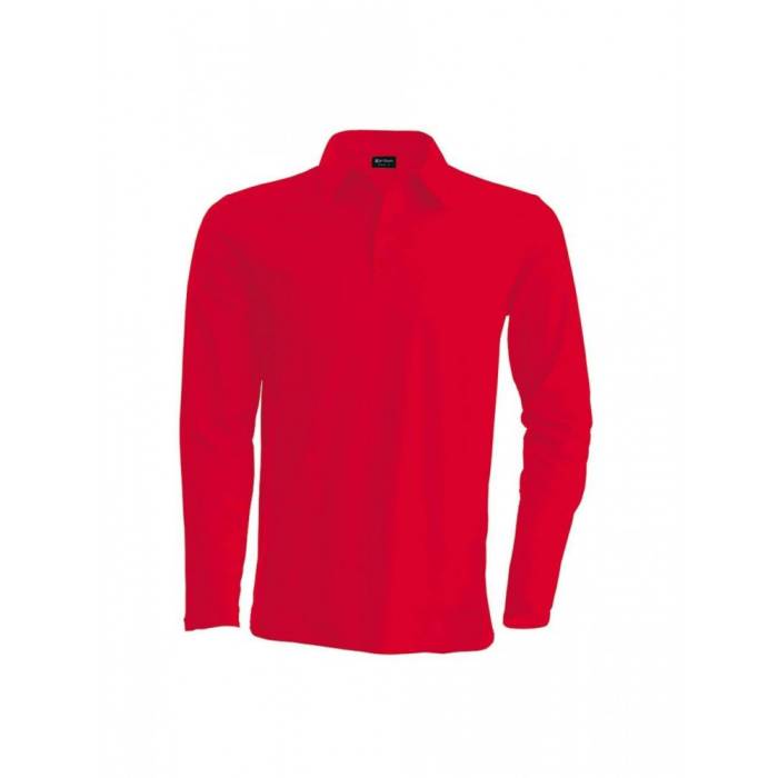 Kariban férfi hosszúujjú piké póló, Red, XL