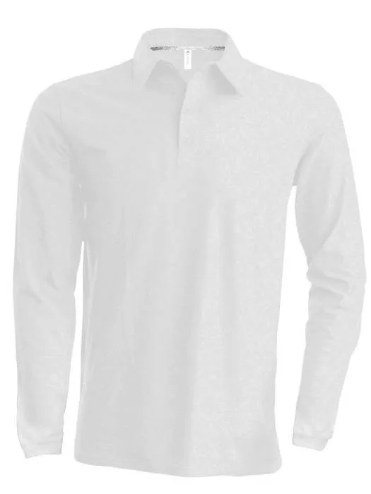Kariban férfi hosszúujjú piké póló, White, 2XL