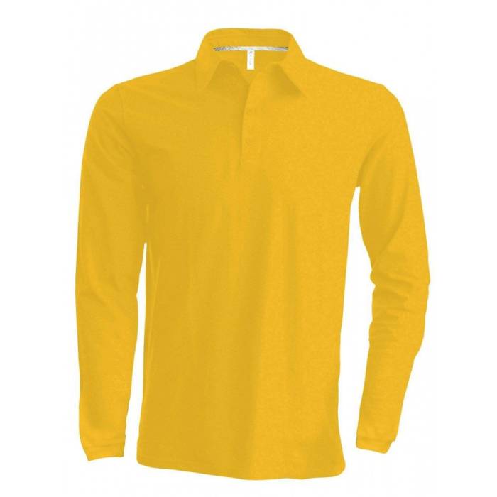 Kariban férfi hosszúujjú piké póló, Yellow, L - Yellow<br><small>GO-KA243YE-3</small>