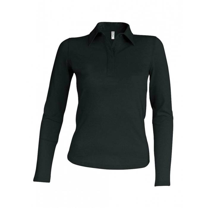 Kariban női hosszúujjú piképóló, Black, M - Black<br><small>GO-KA244BL-2</small>