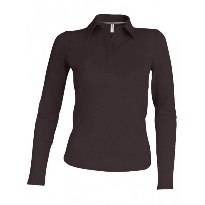 Kariban női hosszúujjú piképóló, Chocolate, 2XL - Chocolate<br><small>GO-KA244CO-5</small>