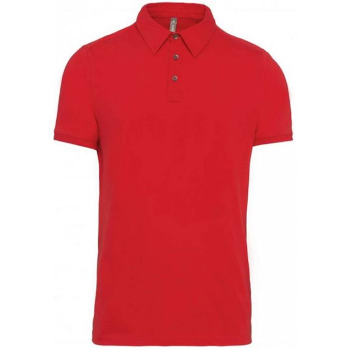 Kariban férfi galléros pamutpóló, Red, XL