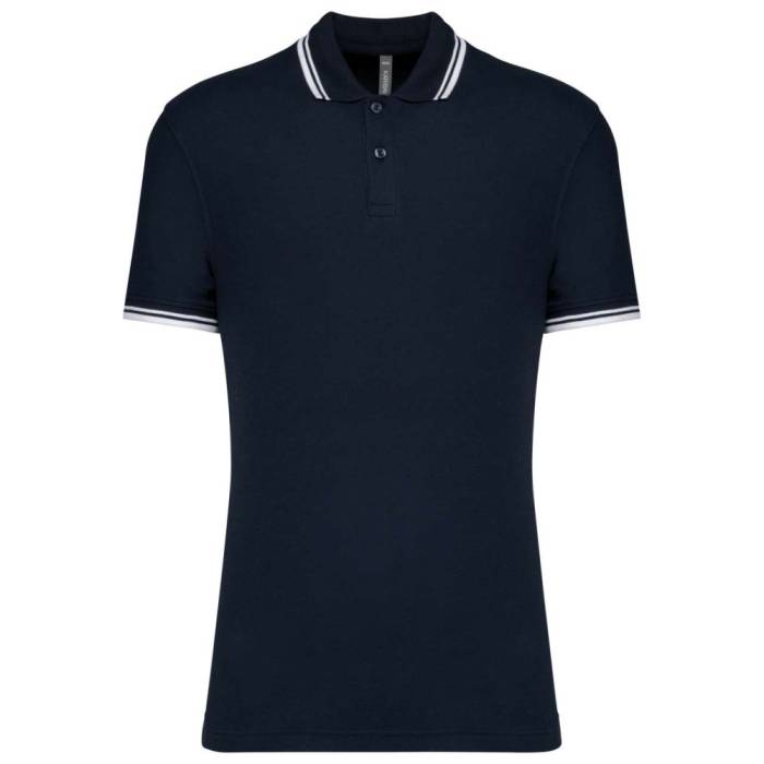 Kariban férfi rövidujjú galléros póló, Navy/White, S