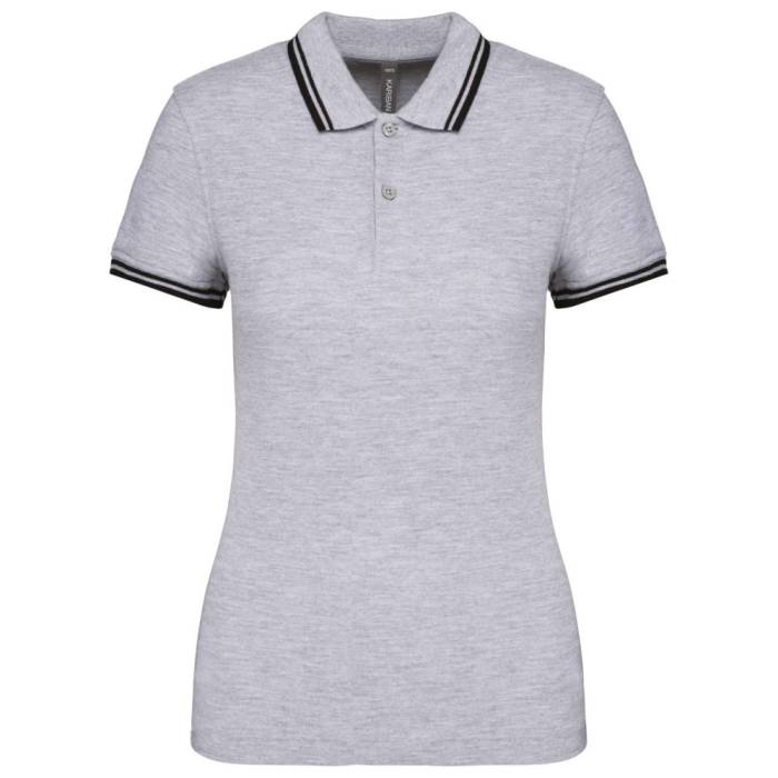 Kariban női rövidujjú galléros póló, Oxford Grey/Black, XL - Oxford Grey/Black...<br><small>GO-KA273OGR/BL-4</small>