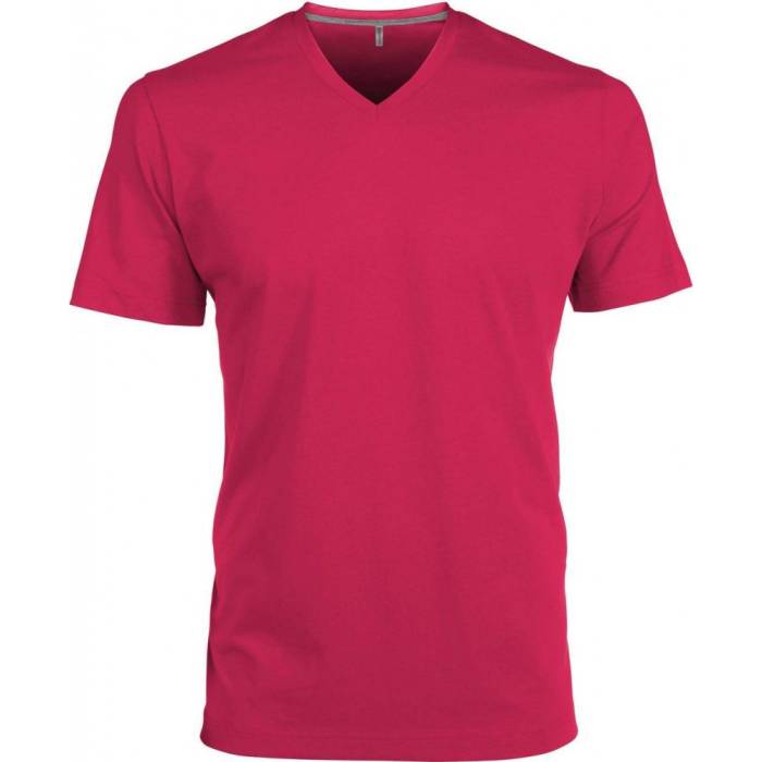 Kariban V-nyakú férfipóló, Fuchsia, 2XL - Fuchsia<br><small>GO-KA357FU-5</small>