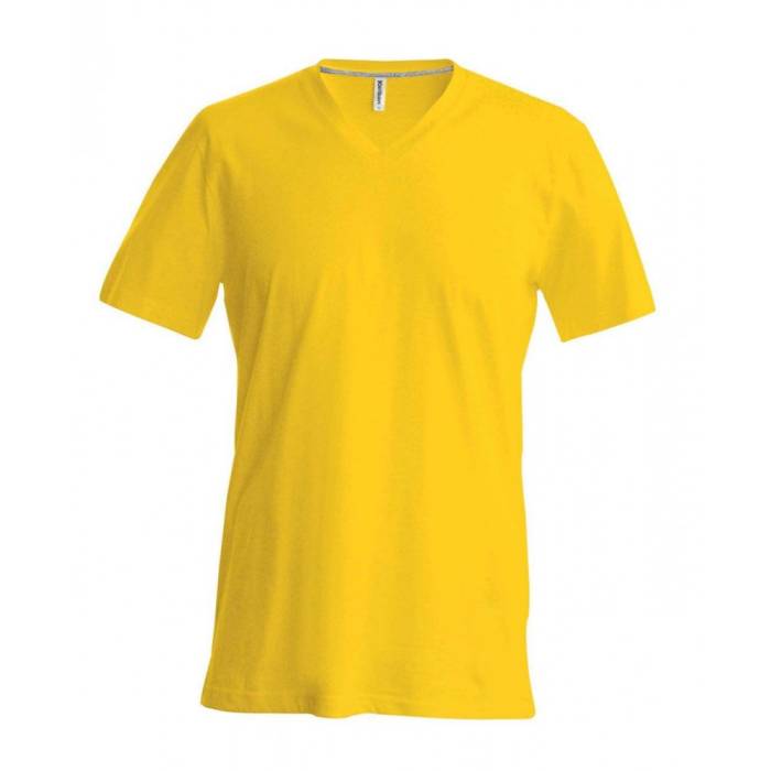 Kariban V-nyakú férfipóló, Yellow, S - Yellow<br><small>GO-KA357YE-1</small>