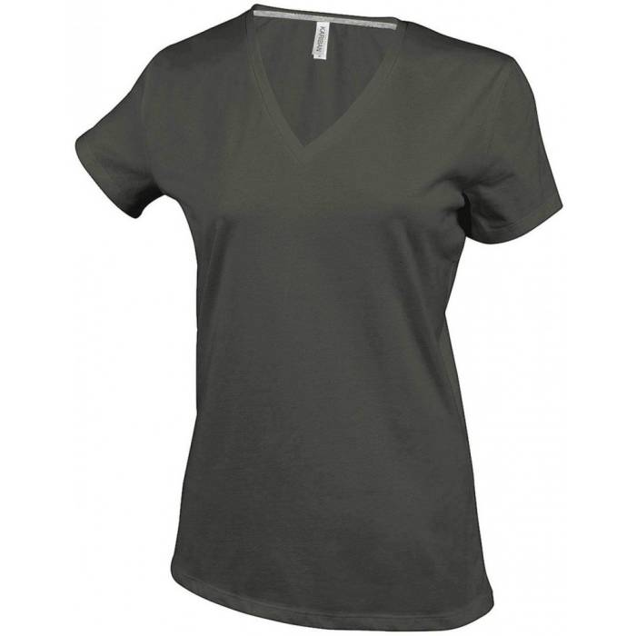 Kariban női V-nyakú póló, Dark Khaki, XL - Dark Khaki<br><small>GO-KA381DKH-4</small>