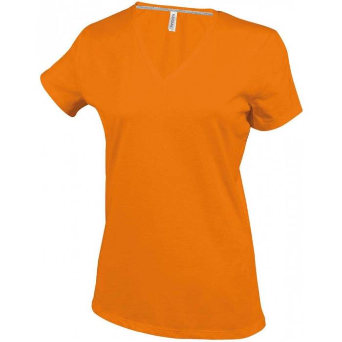 Kariban női V-nyakú póló, Orange, S - Orange<br><small>GO-KA381OR-1</small>
